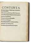 MANUTIUS, ALDUS, the Elder. Contenta: De Literis Graecis ac Diphthongis [etc.]. Circa 1518. Bound with GAZA. 1516 + LUCIAN. 1515
